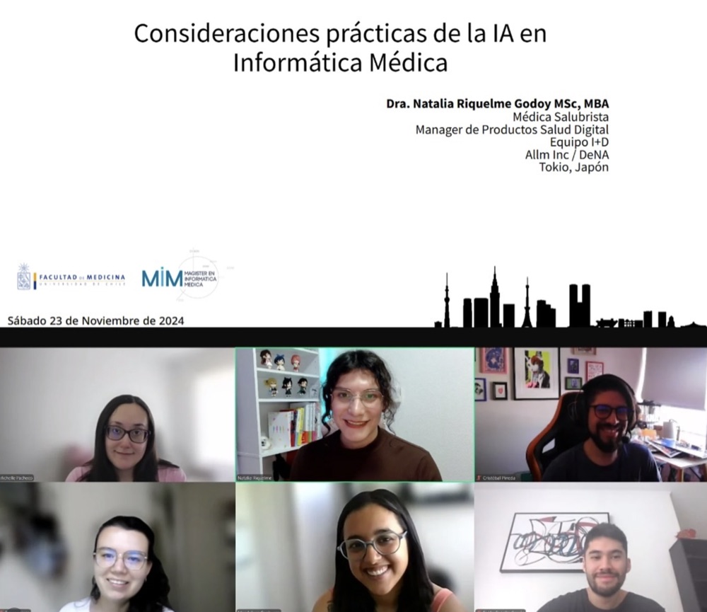 Clase virtual sobre consideraciones prácticas de la IA en informática médica para el Magíster en Informática Médica de la Universidad de Chile.